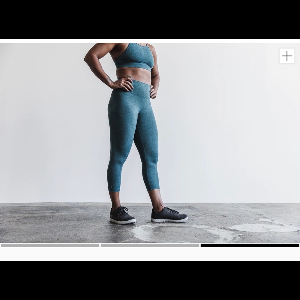 No Bull Project Women’s High Rise Crop - Plush Heather (Teal Heather), Small